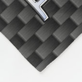 Silver Gemini Sign on Charcoal Carbon Fiber Print Fleece Deken (Hoek)