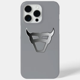 Silver Geometric Bull Chrome Look logo iPhone 15 Pro Max Hoesje