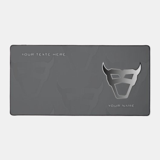 Silver Geometric Bull Pro Gamer Mousepad Bureaumat (Voorkant)