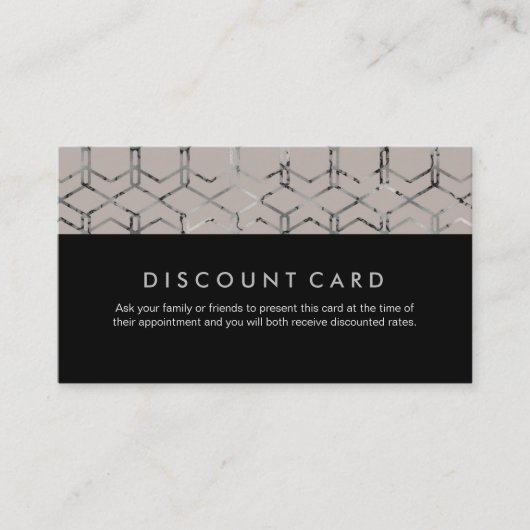 Silver Geometric Discount Cards Kortingskaartje (Voorkant)