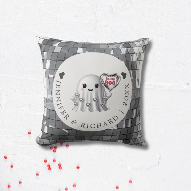 Silver Ghost Valentijn S Design Pattern Kussen (Custom Valentine's Day - Silver Disco Design Throw Pillow)