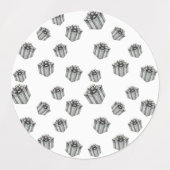 Silver Gift Boxes Elegant Holiday Premium Party Labels (Design 2)