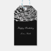 Silver Glam Cheetah Print Exotic Animal Print Cadeaulabel (Voorkant)