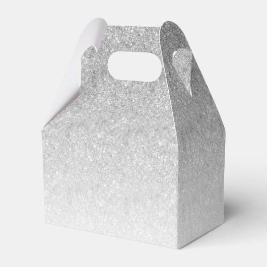 Silver Glam Glitter Gepersonaliseerd Bedankdoosjes (Achterkant)