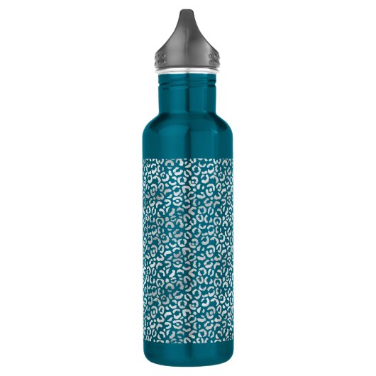 Silver Glam Leopard Print Waterfles (Links)