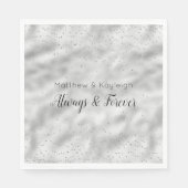 Silver Glam Sparkle Confetti Servet (Voorkant)