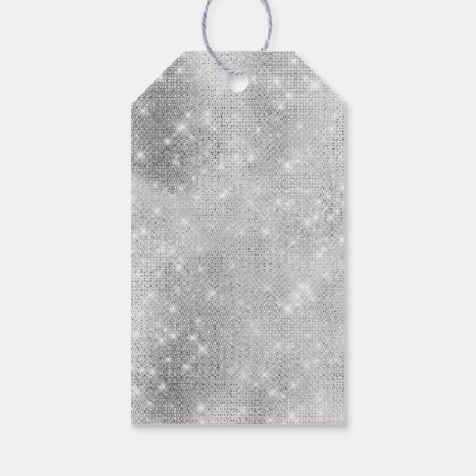 Silver Glam Sparkle Glitz Cadeaulabel (Achterkant)