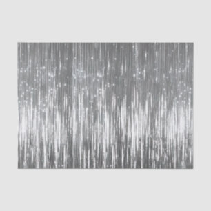 Silver Glam Tinsel Stripes Tissuepapier