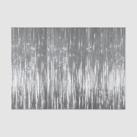 Silver Glam Tinsel Stripes Tissuepapier (Voorkant)