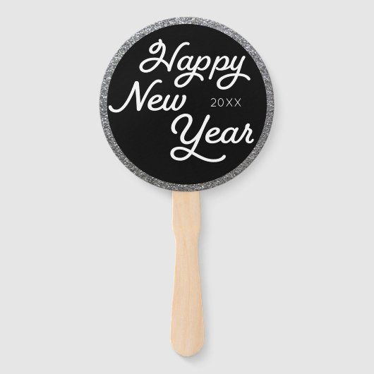 Silver Glamoureuze New Years Eva Photo Prop Hand F Handwaaier (Achterkant)