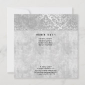 Silver Glimmer Damask Elegant Wedding Kaart (Voorkant)