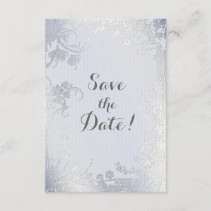 Silver Glimmer Floral slaat de datum op Save The Date