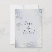 Silver Glimmer Floral slaat de datum op Save The Date (Voorkant)