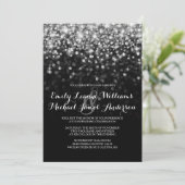 Silver GlitHollywood Glitz Glam Wedding Invitation Kaart (Staand voorkant)