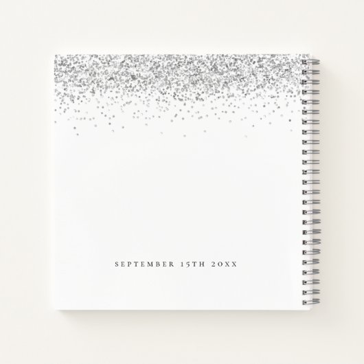 Silver Glitter 21ste verjaardag gastboek Notitieboek (Achterkant)