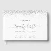 Silver Glitter 21ste verjaardag Gastenboek (Voorkant)
