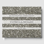 Silver Glitter 25th Wedding Jubileum Gastenboek (Voorkant)