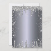 Silver glitter, 30e verjaardag, druipt glazuur kaart (Achterkant)