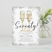 Silver Glitter 70e verjaardagsfeestje Kaart (Staand voorkant)