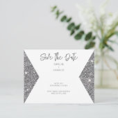 Silver Glitter Afbeelding Moderne Doopvont sparen  Briefkaart (Staand voorkant)
