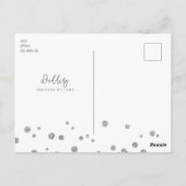 Silver Glitter Afbeelding Moderne Doopvont sparen  Briefkaart (Achterkant)