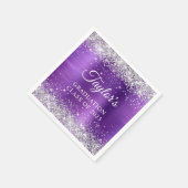 Silver Glitter Amethyst Folie Afstuderen Servet (Hoek)