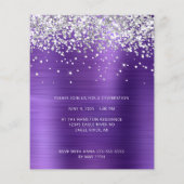 Silver Glitter Amethyst Folie Foto Afstuderen Flyer (Achterkant)