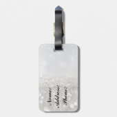 Silver Glitter Bagagelabel (Achterkant verticaal)