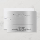 Silver Glitter Beauty Salon cadeaubon (Achterkant)