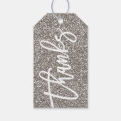 Silver Glitter Bedankt cadeau label douchegunst Cadeaulabel (Voorkant)