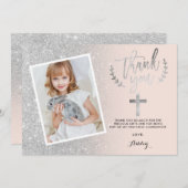 Silver glitter bedankt voor je eerste communiquair (Voorkant / Achterkant)