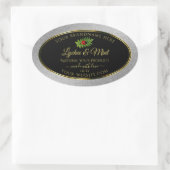 Silver Glitter Black Product Labels Ladybug Leaf (Tas)