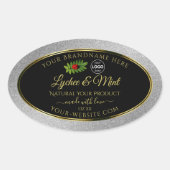 Silver Glitter Black Product Labels Ladybug Logo (Voorkant)
