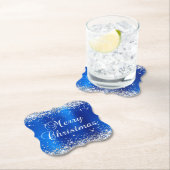 Silver Glitter Blue Folie Merry Kerstry Kartonnen Onderzetters (Insitu)