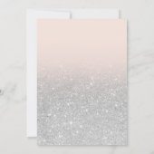 Silver glitter blush roze girbat mitzvah kaart (Achterkant)