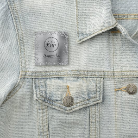 Silver Glitter Border and Folie Logo Naamplaatje (In situ)