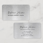 Silver Glitter Borhed Metal Luxe Visitekaartje (Voorkant / Achterkant)