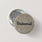 Silver Glitter Bridesmaid Ronde Button 3,2 Cm (Voorkant /achterkant)