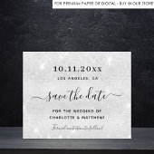 Silver glitter budget bruiloft behalve datum flyer