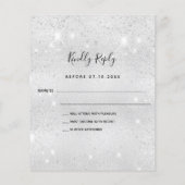Silver glitter budget bruiloft uitnodiging RSVP Flyer (Achterkant)