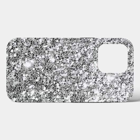 Silver Glitter Case-Mate iPhone Case (Achterkant (horizontaal))