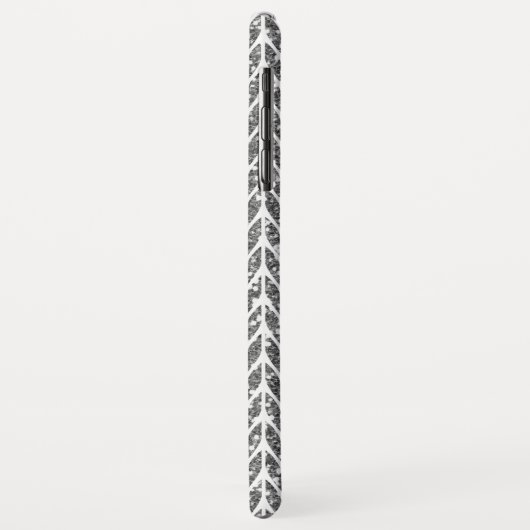 Silver Glitter Chevrons Knit Style Print Case-Mate iPhone Case (Achterkant/links)