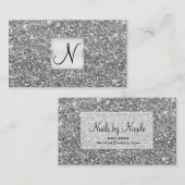 Silver Glitter Chic Glam Glitzy Salon Spa Visitekaartje (Voorkant / Achterkant)