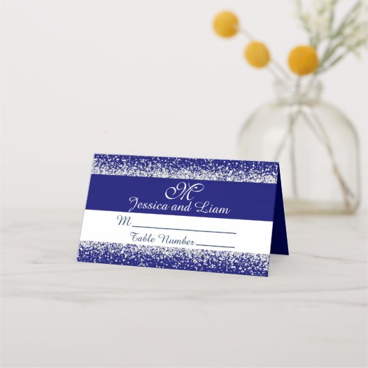Silver Glitter Confetti en Royal Blue (Voorkant)
