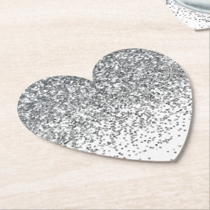 Silver Glitter Confetti Sparkle Kartonnen Onderzetters