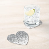 Silver Glitter Confetti Sparkle Kartonnen Onderzetters (Insitu)