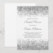 Silver Glitter Confetti Vrijgezellenfeest Kaart (Voorkant / Achterkant)