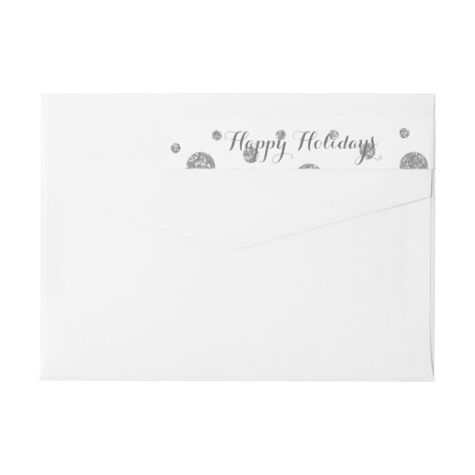 Silver Glitter Confetti Wrap Around Label (Achterkant)
