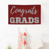 Silver Glitter Congrats Afstudeerders Spandoek (Insitu)