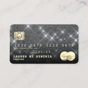 Silver Glitter Credit Kaart Stijl Modern Visitekaartje